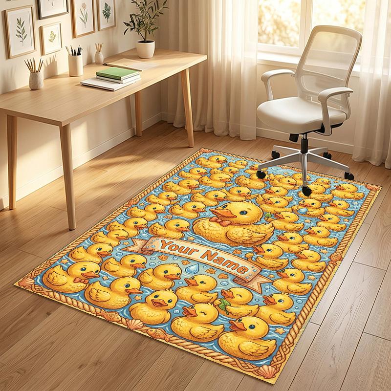 Celebration Party Theme Crystal Velvet Rug Personalized Custom Name Text Soft Floor Mat Home Decor