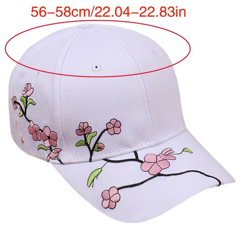Fashion Baseball Hat for Girl Embroidery Flower Hat Windproof Baseball Hat Breathable Sunproof Hat for Outdoor Activity