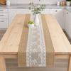 Caminho de Mesa de Renda e Juta Rústica, Caminho de Mesa Natural de Juta Rústica, Toalhas de Mesa de Serapilheira Estilo Farmhouse para Casamento Country Vintage, Aniversário, Ação de Graças