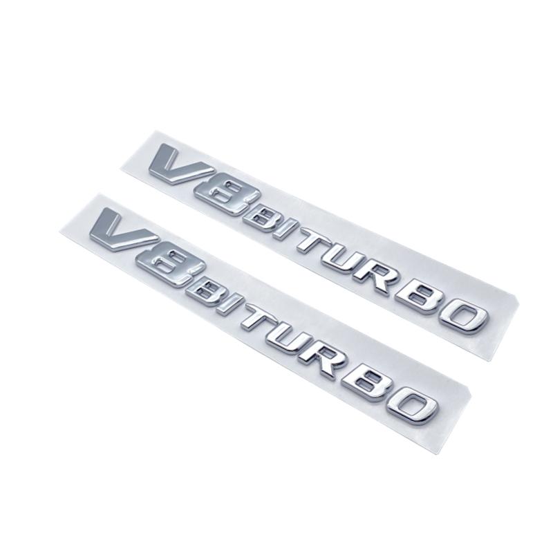 3D Chrome Black Letters C63s V8 Biturbo ABS Emblem for Mercedes Benz AMG C63s Coupe Car Side Fender Trunk Nameplate Logo Sticker