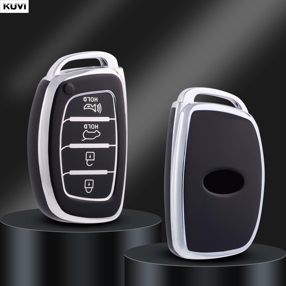 3 4 Buttons Tpu Car Smart Key Case Cover For Hyundai Tucson Santa Fe Rena Sonata Elantra Creta Ix35 Ix45 I10 I30 I40 Accessories