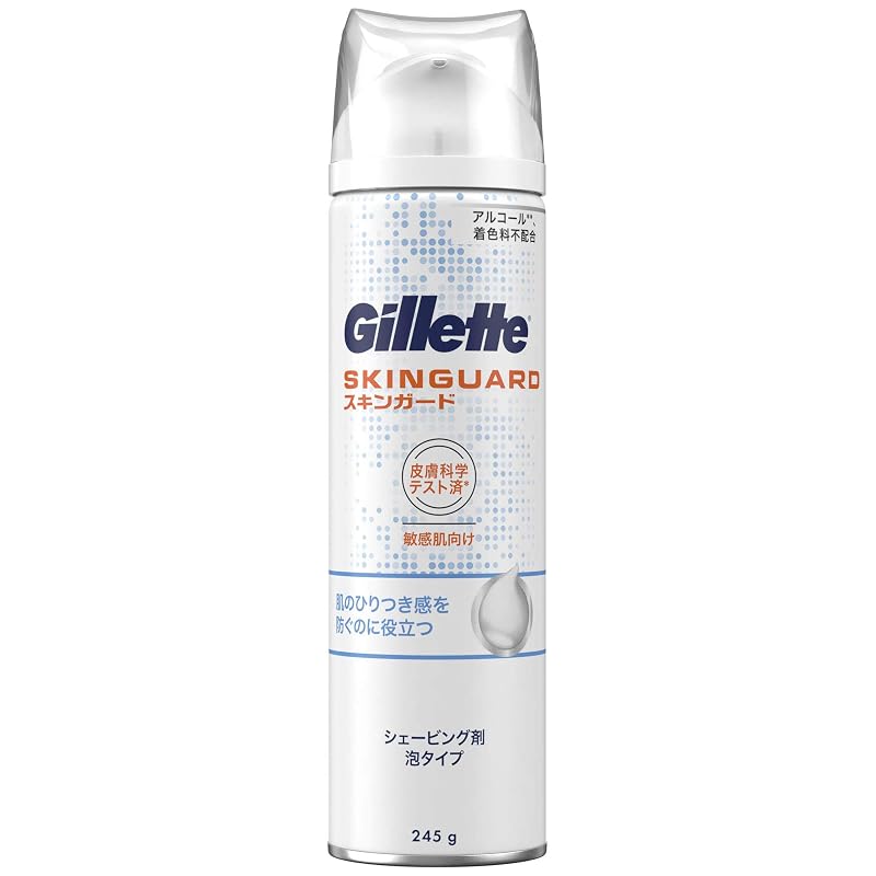Gillette SkinGuard Shaving Foam for Sensitive Skin, Foam Type, 245g, for Men (Shaving, Razor)