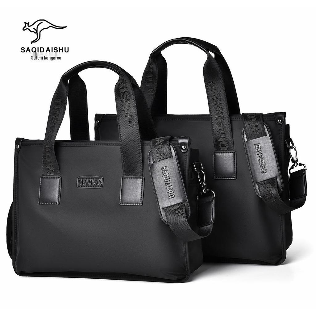 Satchi Kangaroo Men's Large Oxford Shoulder Bag - Versatile Business Briefcase & Laptop Carrier