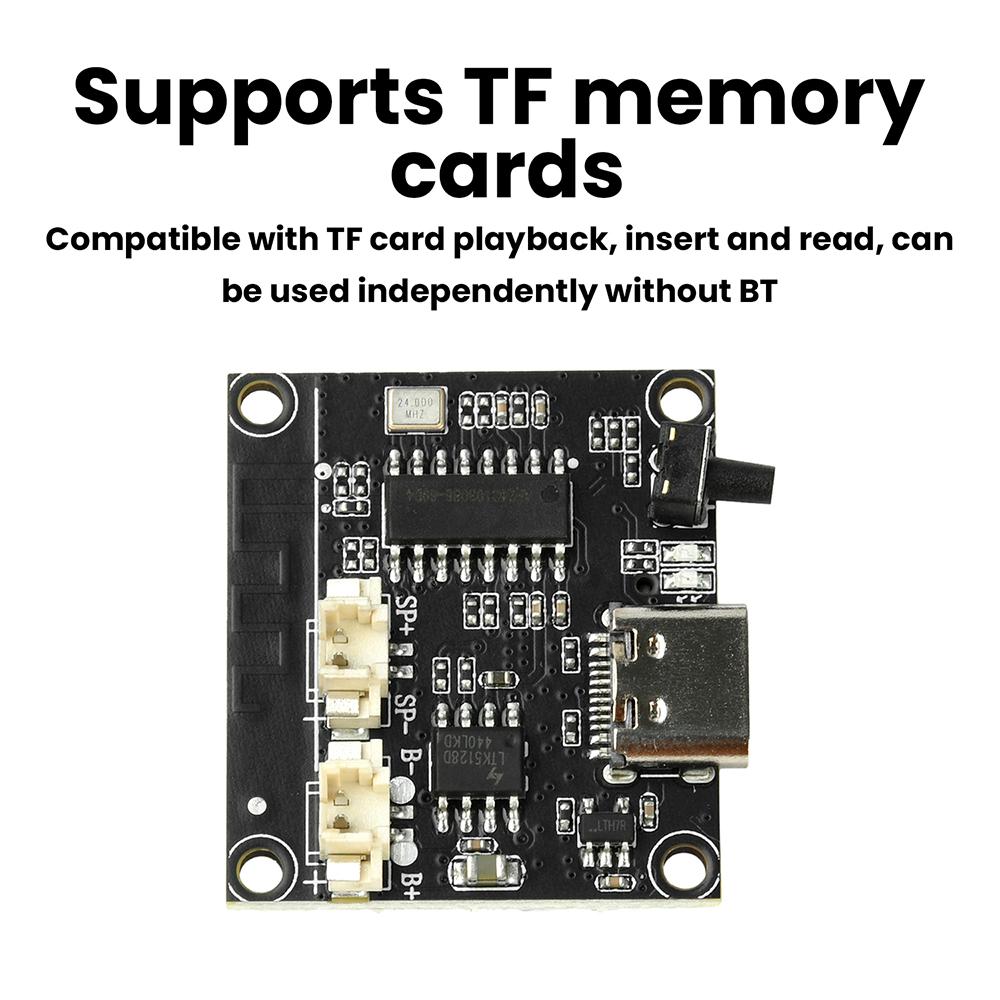 DC 5V 3W BT Amplifier Module With Adjustable Tuning, Supports Tf Card, Memory Card Playback Type C