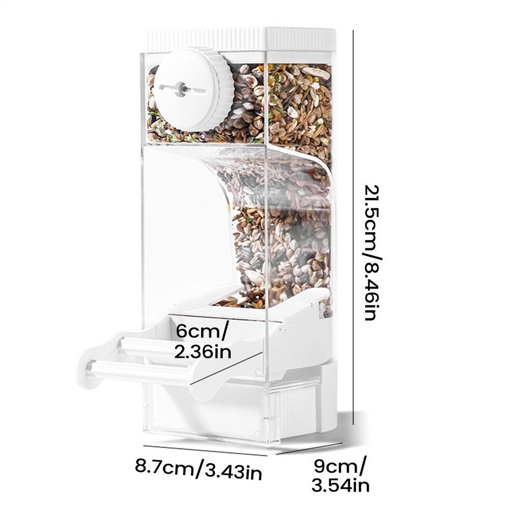 

Automatic Bird Feeder Automatic Double-stand Transparent Pet Supplies Bird Cage Food Dispenser For Pet Aviary Finch Monk Parrots білий