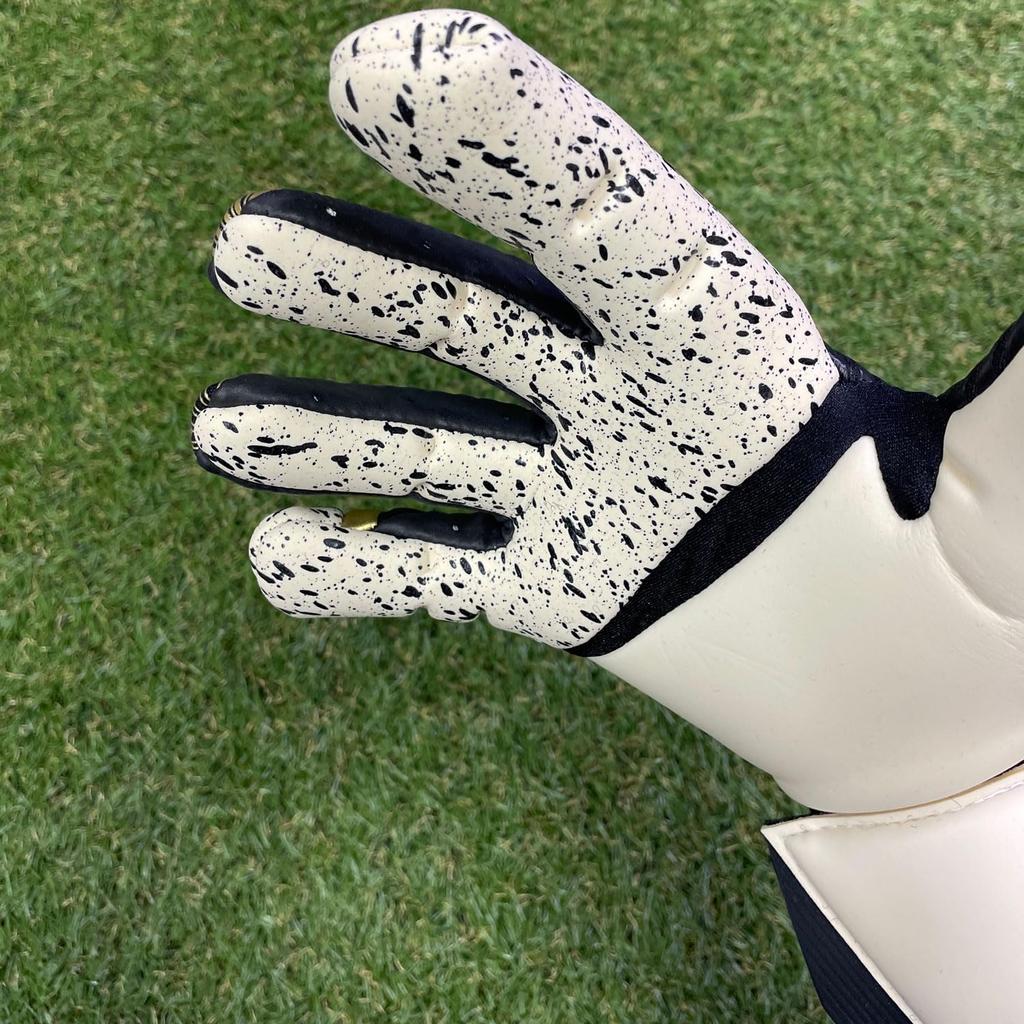 uhlsport Match Soccer GK Keeper Gloves Powerline Elite Flex Cut HN 1013014 01 8 Black x Gold x White