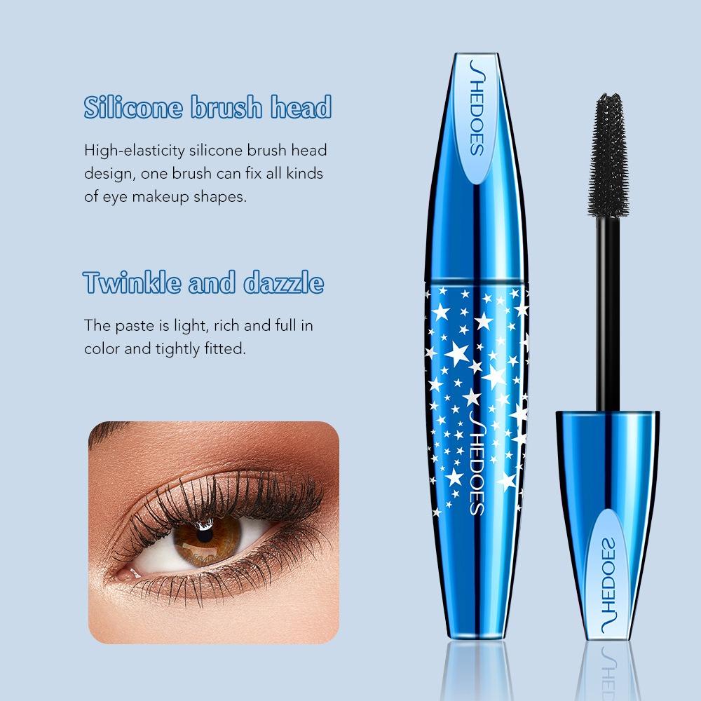Star Blue Mascara 4D European and American Popular Mascara Thick Elongated and Long-lasting Large Eyes Mascara Stage Makeup Sensation
