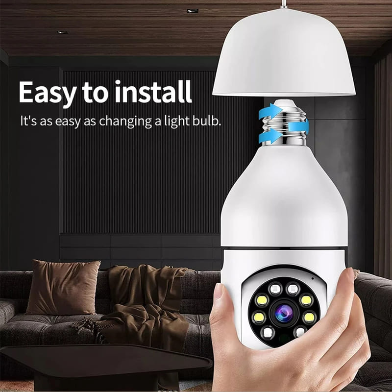 E27 2.4G 5G Wifi HD Camera Bulb IP Camera Night Vision Full Color Automatic Human Tracking 4X Digital Zoom Security Surveillance