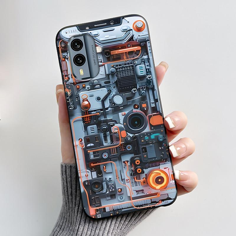 Casing For Nokia X30 5G Anti-scratch Bumper Soft Shell For Nokia XR21 Beautiful Brightly Colored Sunflower Pattern Black Case