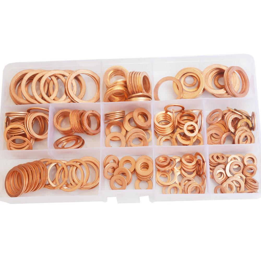 Solid Pure Copper Washers Annealed M5 M6 M8 M10 M12 M14 M16 M20 Sump Plugs Oil Seal Oring Spacers Motorcycle Flat Gasket Kit Oil Drain Plugs 3