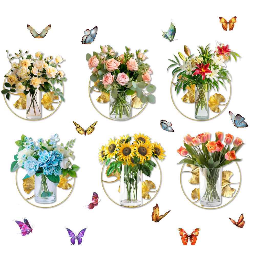 

1pcs PVC Butterfly Flower Vine Green Plant Self-adhesive Waterproof Wall Stickers Living Room Bedroom Decorative Painting 30x90CM 2pcs