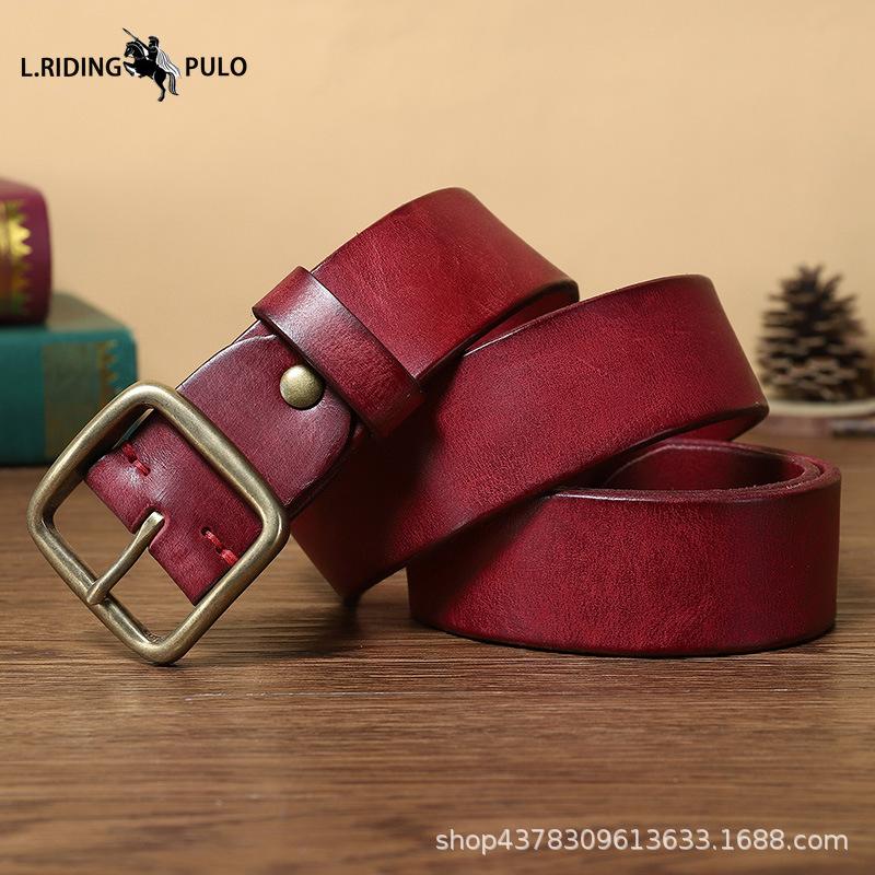 Retro Motetrend Belte Herre Ekte Skinn Spennespenne Ren Kuskinn Enkelt Allsidig Belte