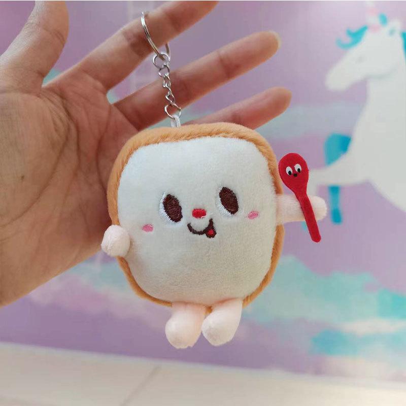 Short Adorable Plush Food Keychain With Pp Cotton Filling For Children Adults And