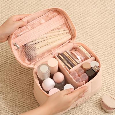 Makeup Bag Large Capacity Handheld Cosmetics Storage Bag Portable Travel Toiletry Bag Multifunctional Women Skincare Product Storage Bag Handbag