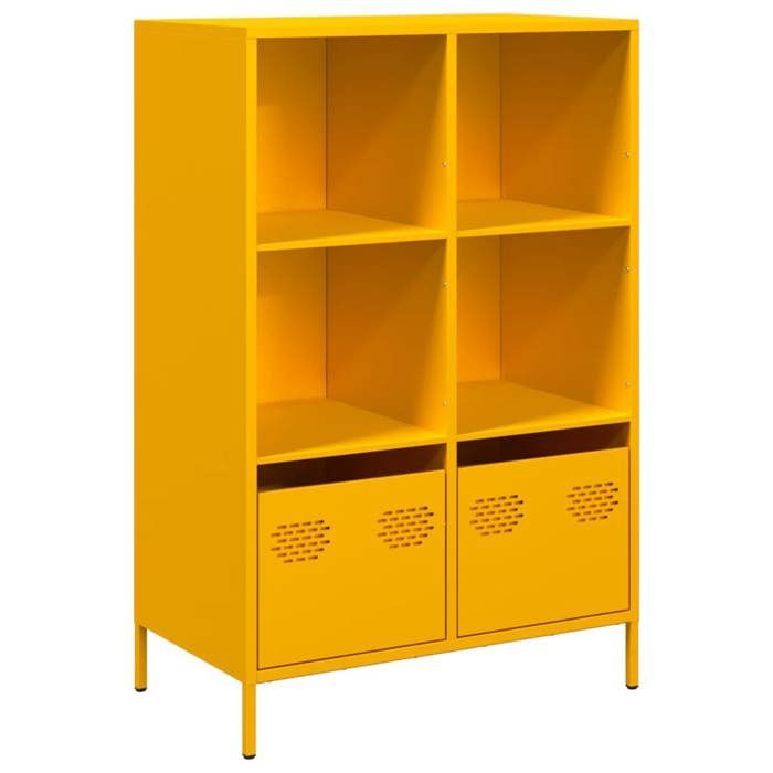 VidaXL Highboard Mustard Yellow 68x39x103.5 Cm Steel, Bookcase, Modern Bookcase, Bookshelf, 851385