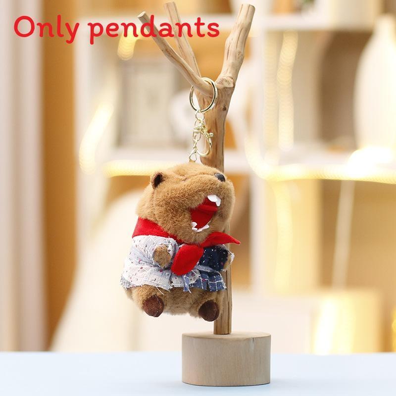 

Cute Animal Collectible Plush Marmot Doll With Keyring And Bag Charm For Girls Blue,10cm