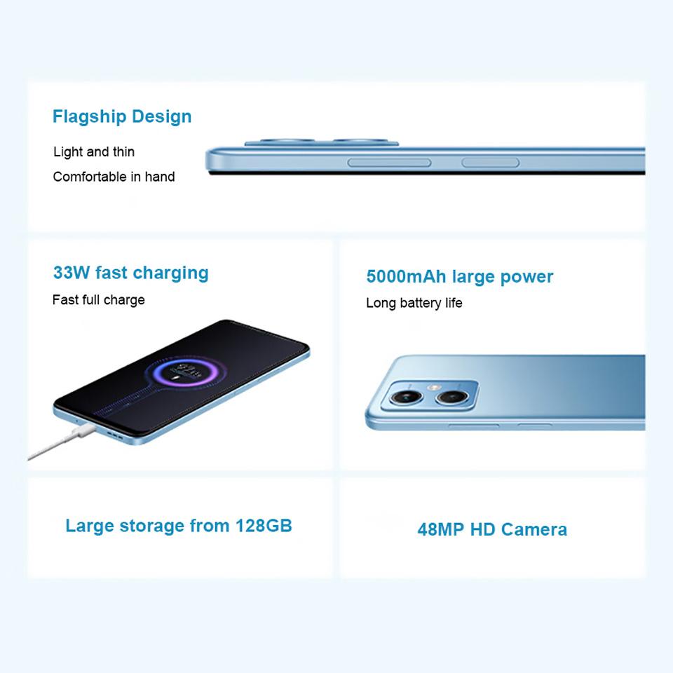 Rom global Xiaomi Redmi Note 12 5G Redmi Note12 5G Smartphone Qualcomm Snapdragon 4 Gen 1 Octa Core Office Streaming live Jocuri eSport