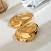 European-American 18K Metal Earrings - Stainless Steel Studs, High-End Titanium Jewelry, Exaggerated Design, INS Style.