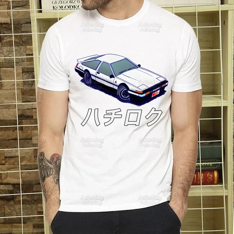 Initial D T Shirt Men Retro Washed Tops Tees Harajuku AE86 Drift Tshirt Hip Hop Male Fujiwara Tofu JDM Japanese T-shirts