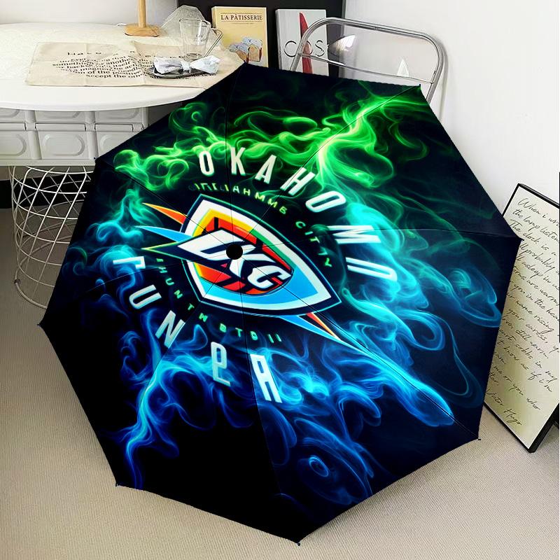 Thunder Basketball Team Umbrella Folding umbrella, automatic umbrella 8-Frame for Travel, camping Use Gift for Halloween Christmas