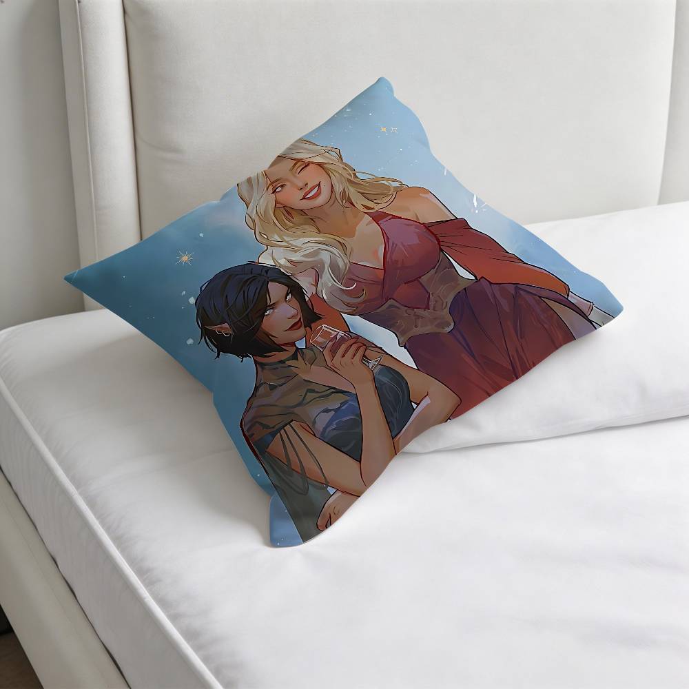 Acotar A Court of Mist Fury Printed Pillowcase Soft Polyester Pillow Cover Home Bedding Decor Print Gift No Pillow Core