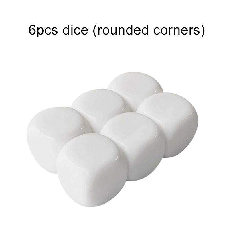 6/10pcs 16mm Blank Dice Smooth Acrylic Writable Free DIY Gathering Indoor Desktop Game Props Game Dice Round Square Corners TMZ