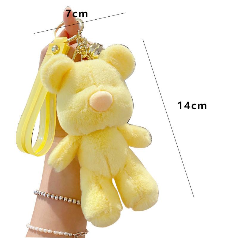 Colored Candy Delightful Plush Bear Keychain Cute Cartoon Pendant For Girls Stylish