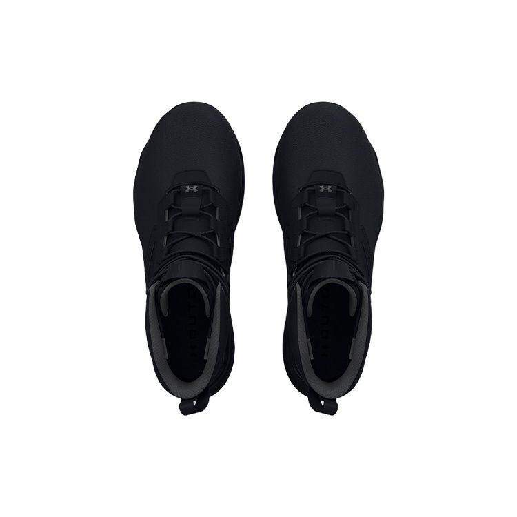 Under Armour Unisex Tactical Mid-Top Boots All Black Wear-Resistant Non-Slip Work Boots 3025578-001