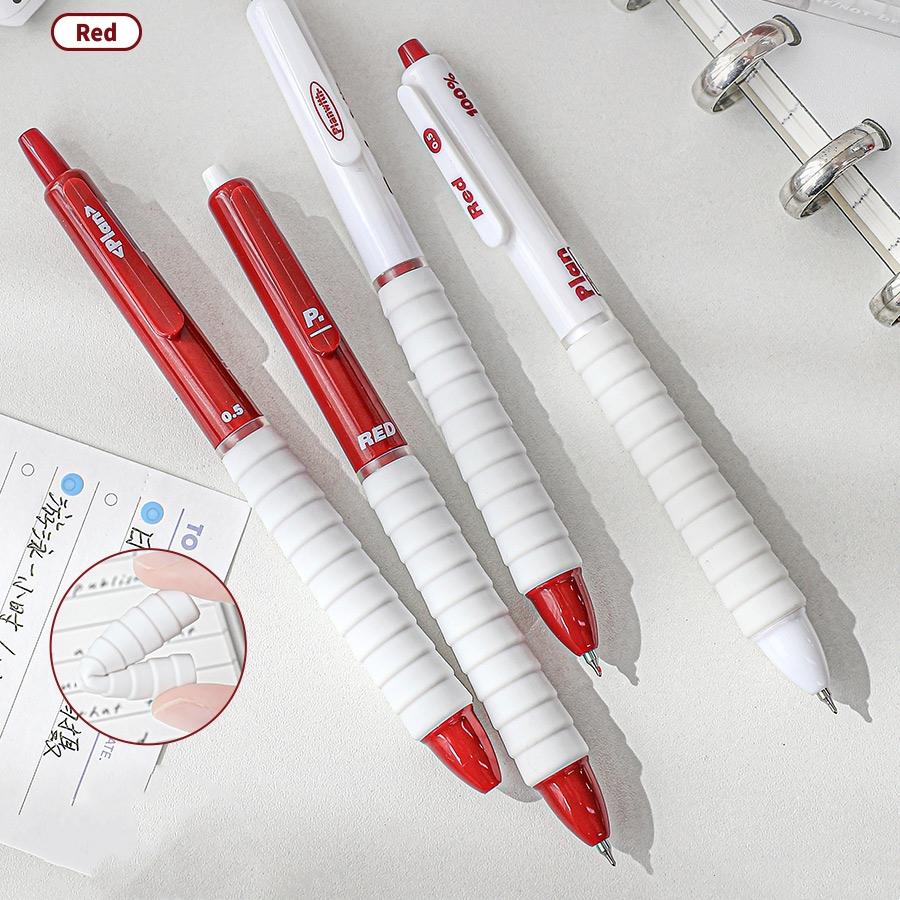 Sada 4ks gelových per Soft-plus Easy Grip 3s rychleschnoucí černo-červený barevný inkoust 0,5 mm kuličkové pero pro psaní