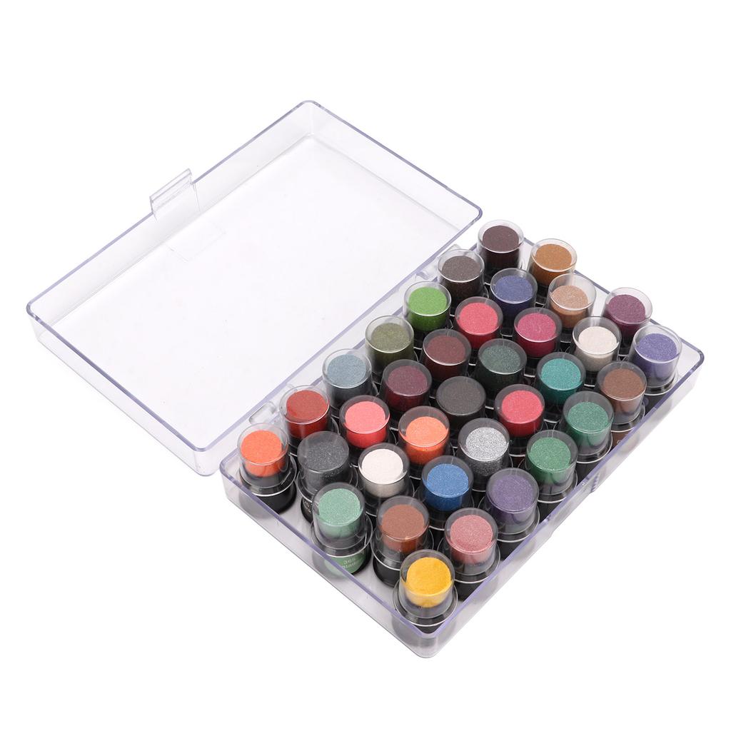 35 Colors Mini DIY Kids Ink Pad Water Based Stamp Pad Cute Broad Bean Shape Fingerprint Ink Pad for