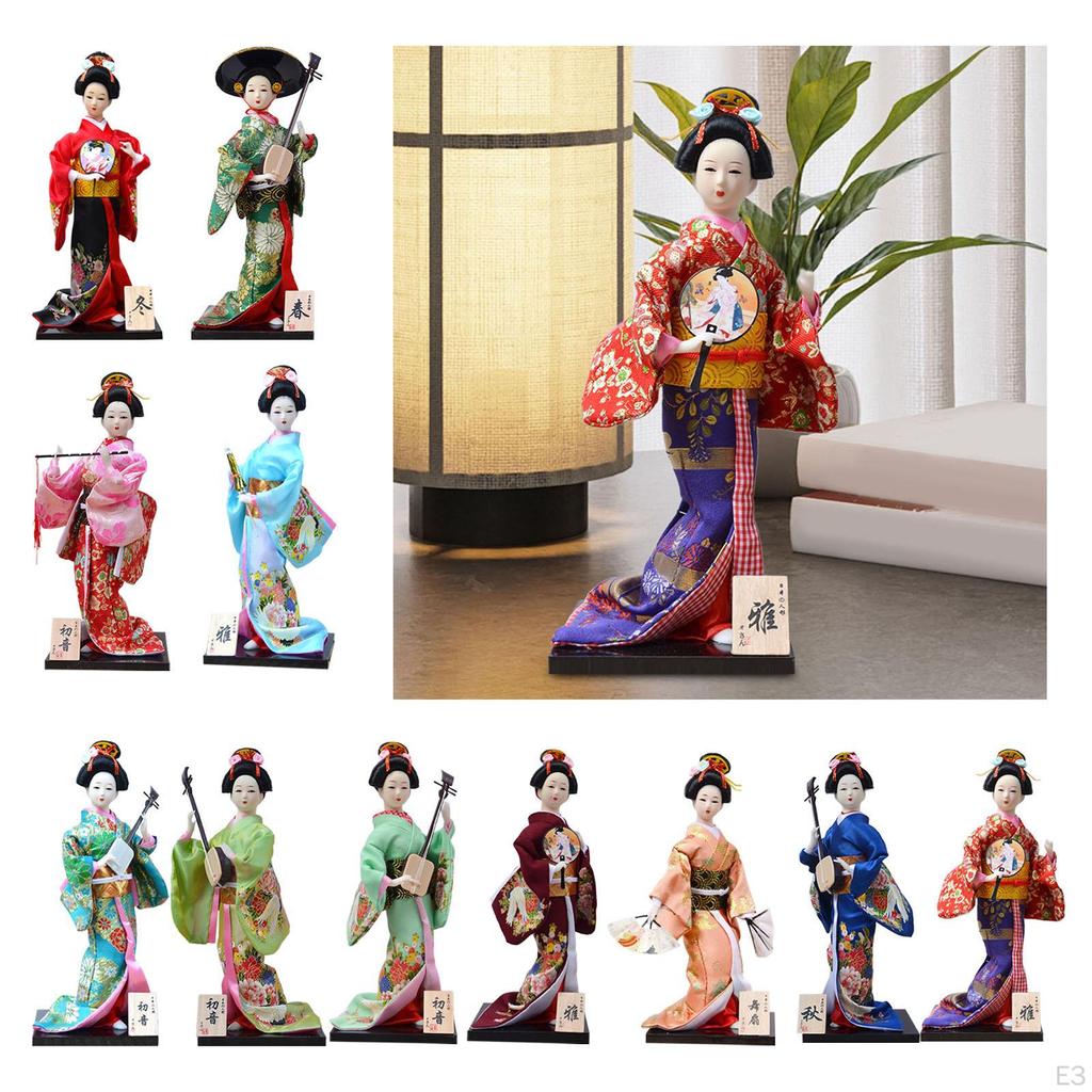 Japanese Kimono Doll Asian Statue Lady Statuette Decorative Collectible Figurine Kabuki for