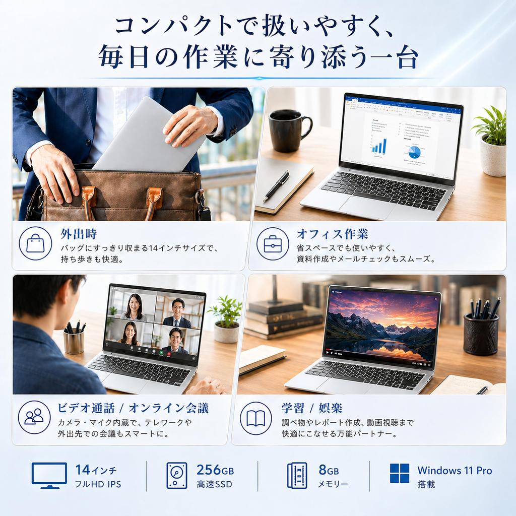 KAZEON N4500 Laptop Office 2024 Windows 11 1920x1080 FHD IPS LCD 8GB Memory 256GB SSD Webcam Bluetooth Mini HDMI Lightweight and Slim Home use