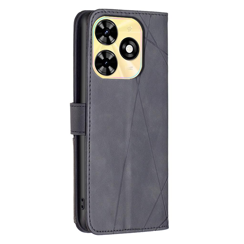 For Infinix Smart 8 4G Phone Cases Wallet Stand Geometry Imprint Leather Cover