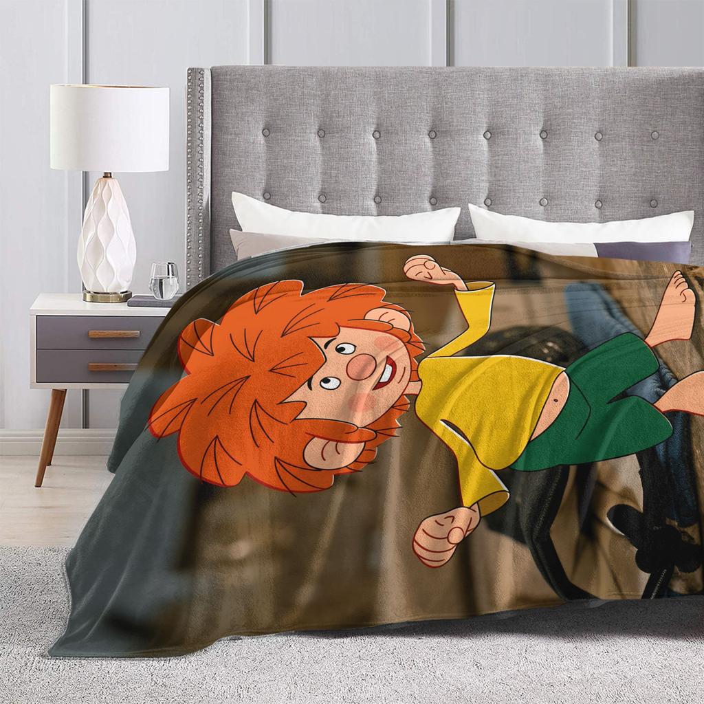 P-Pumuckl Coperta Qualità Calda Coperta da Divano Autunno Bambini Esterno Comodo Copriletto