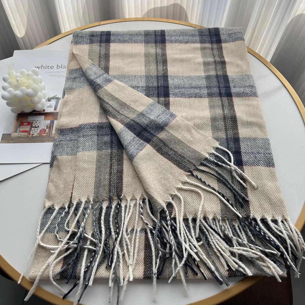 Imitation Cashmere Scarf for Women in Autumn and Winter Thickened High End Versatile Plaid Scarf New Men's Scarf Shawl