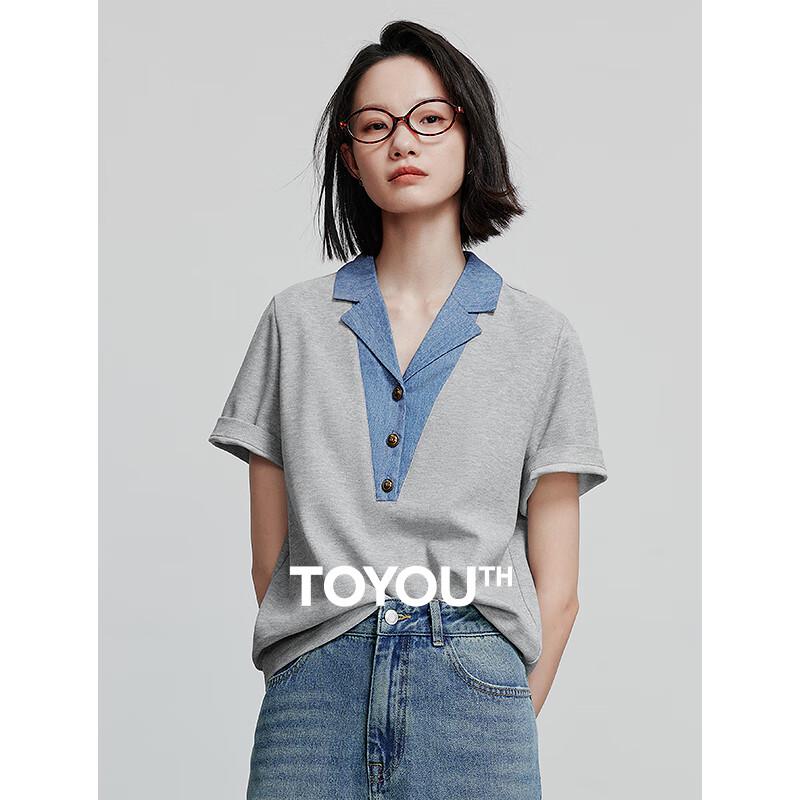Women's Color-block Polo T-shirt