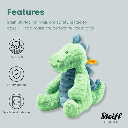 Steiff Spot the Stegosaurus Plush Toy, 28cm, Steiff Spot the Stegosaurus Dinosaur