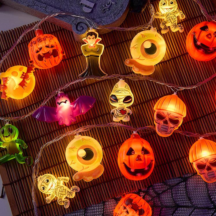 Halloween String Lights: Pumpkin & Ghost Decor for Bar, Kindergarten, or KTV