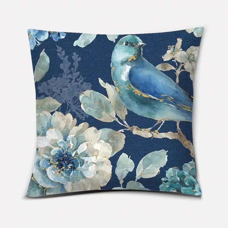 Oil Painting Floral Elegant Ginkgo Leaf Print Series Sofa Decorative Pillowcase Polyester Cushion Cover 45x45 Cm Home Decoration
