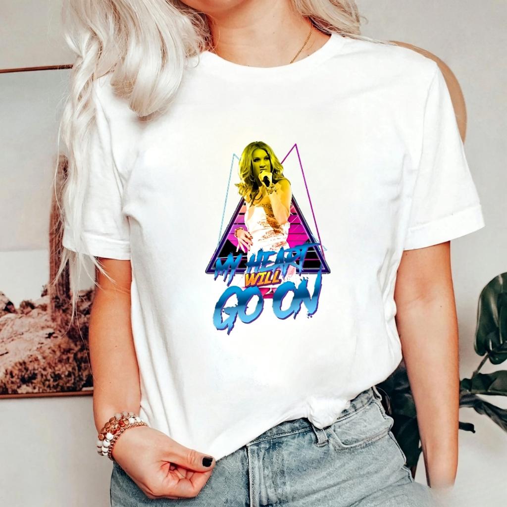Celine Dion Porträt Grafik Baumwoll T-Shirt 2026 Sommer Neu Y2k Mode Unisex Kleidung Damen Vintage Musik Gedenk T-Shirt