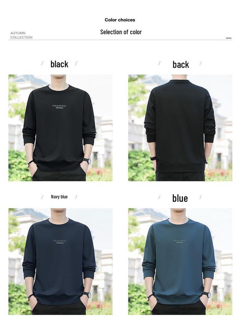 2024 Men's Oversized Round Neck Sweatshirt - Long Sleeve Pullover for Spring and Autumn