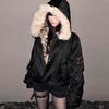 Harajuku Retro Jacke Damen Einfache Plüsch Leo-Print Jacke Locker Leder Motorrad Hip Hop Punk Jacke