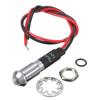 8mm 3v 6v 12v 24v 110v 220v Metal LED Pilot Panel Dash Signal Indicator Warning Light 20cm Cable Chrome Finish Car Boat Marine