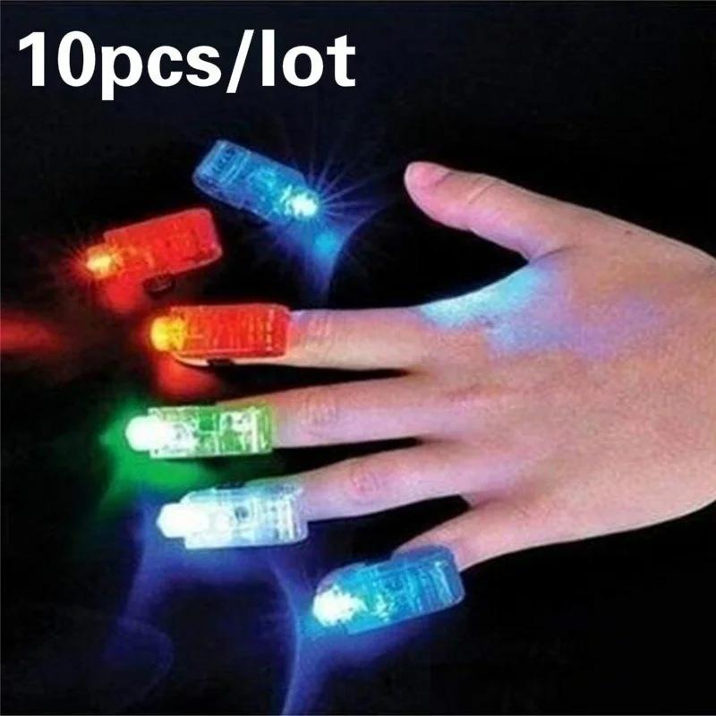

10PCS Fluorescent Ring Light Glowing Glitter Party Prop Glowing Ring Color Random