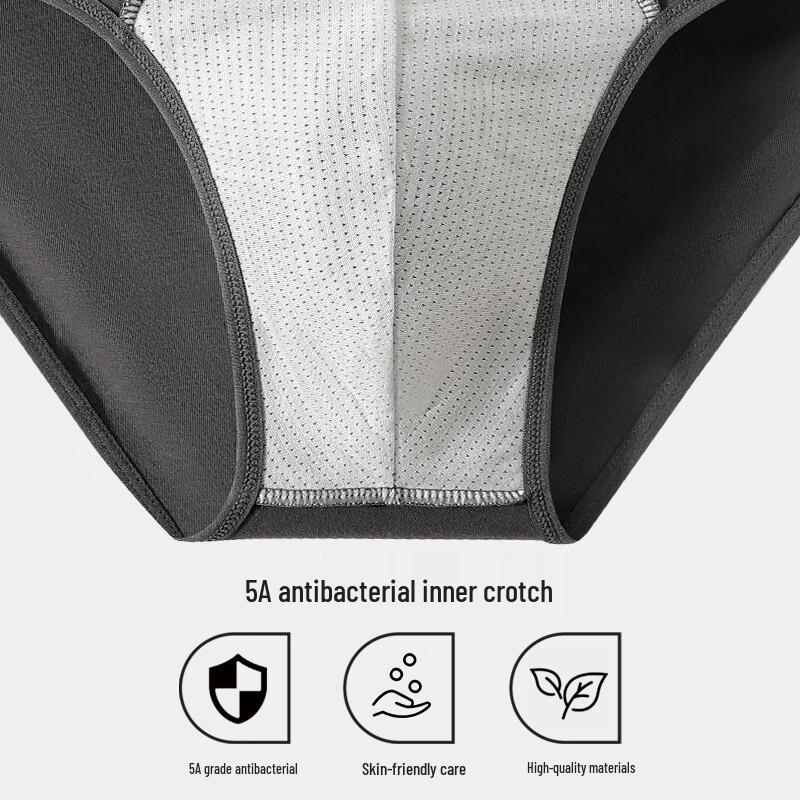 Lonsa Men's 5A Antibacterial Breathable Triangle Briefs 4-Pack