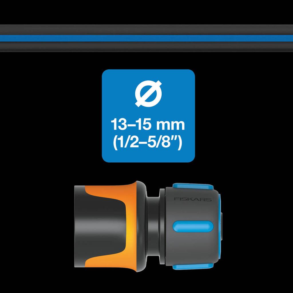 Fiskars Comfort Double Tap Connector Hose Adapter for Taps 21-33mm