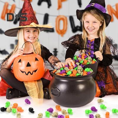 2Pcs Halloween Candy Bucket Large Witch Cauldron Black Plastic Kettle Halloween Pot Snack Container for Party Favors Cosplay Events