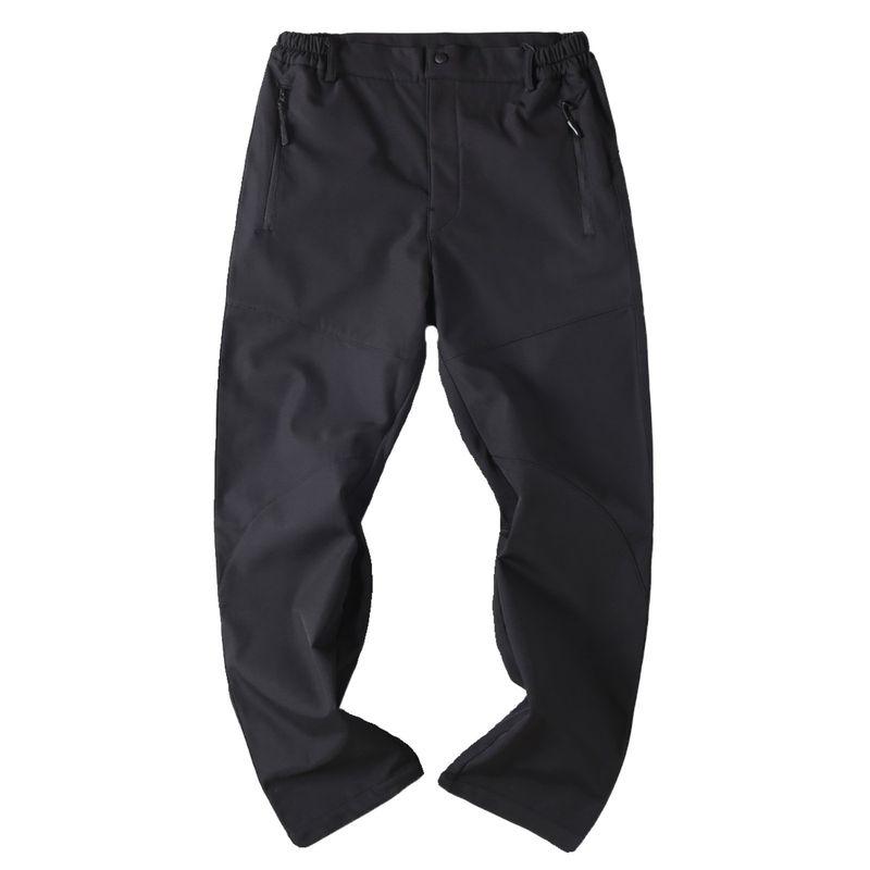 Export Export Men's Tail Goods Outdoor Windproof Waterproof Tactical Pants Fall Winter Men Fleece-lined Soft Shell Straight-leg Casual Pants