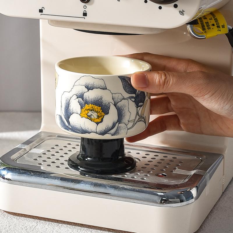 Flower Ice Cream Cup High Foot Ice Cream Cup Ceramic Household Ladies High End Light Luxury High Value Commercial Dessert Cup