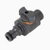Threaded Male Hose Connector with Quick Release Valve and Rubber Coating Compatible with Standard Garden Hoses for Water Flow Control